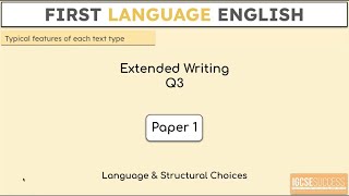 IGCSE First Language English  Q3 Extended Writing Models ALL TEXT TYPE FEATURES [upl. by Frazier]