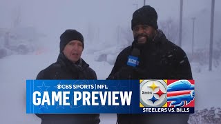 STEELERS VS BILLS Snow and wind POUND Buffalo ahead of Wild Card game  CBS Sports [upl. by Bobbette]