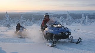 Snowmobile ride in Lapland  FINLAND [upl. by Nauqram]