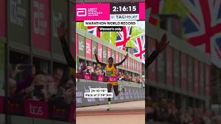 MARATHON WORLD RECORD Women’s Only  2h16’16” by Jepchirchir at the LONDON MARATHON running [upl. by Rorke766]