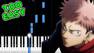 KAIKAIKITAN  Jujutsu Kaisen OP  EASY Piano Tutorial animelovemen [upl. by Nylanna974]