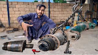 How Ingenious Mechanic’s Repair a Broken Mercedes Trailer Shaft  Trailer axle spindle replacement [upl. by Drud]