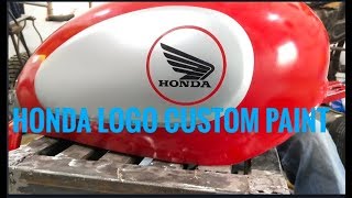 How to Custom paint honda logo cbr250r modified to scrambler [upl. by Eno]