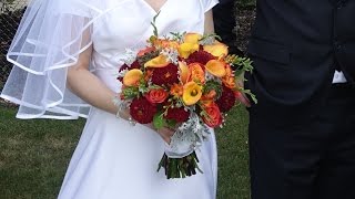 Roses and calla lilies hand tied bridal bouquet DIY tutorial [upl. by Ruscher]