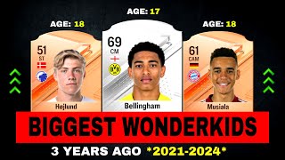 BIGGEST WONDERKIDS 3 YEARS AGO VS NOW 🤯😱  FT Bellingham Musiala Højlund [upl. by Dominic659]