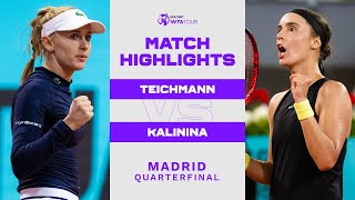 Jil Teichmann vs Anhelina Kalinina  2022 Madrid Quarterfinal  WTA Match Highlights [upl. by Gavan]