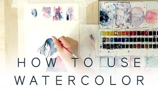 HOW TO USE WATERCOLOR  Introduction Tutorial [upl. by Arocet]