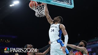 Watch Giannis Antetokounmpos best highlights against Canada  Paris Olympics  NBC Sports [upl. by Acinorehs789]