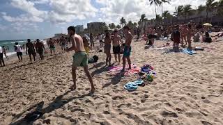 Spring Break 2024 Fort Lauderdale Beach Walk Part 1 [upl. by Anhpad506]