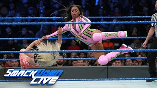 Charlotte Flair Becky Lynch amp Naomi vs The Riott Squad SmackDown LIVE Jan 16 2018 [upl. by Ettenej]