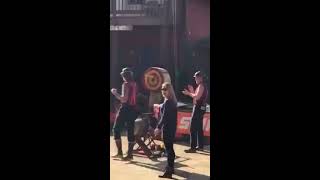 Great Alaskan Lumberjack Show Axe throw [upl. by Sharity]