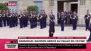 Arrivée dEmmanuel Macron à lElysée [upl. by Errehs]