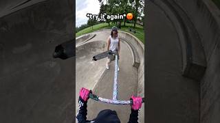 Skater BEEFS ME😡 scooter skatepark beef fight funny comedy skateboarding [upl. by Scherman]