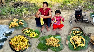 CHICKEN SKIN CURRY cooking village and eating tribe food  murga pachoni recipe [upl. by Alpers262]