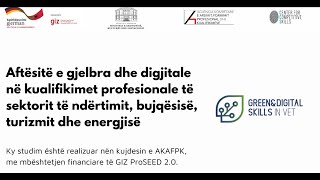 Green amp Digital Skills Demand Study Results in Albanias 4 Key Sectors [upl. by Nailliw]