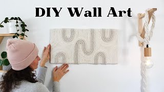 DIY Macrame Cord on Canvas DIY Wall Art [upl. by Ahsenom]