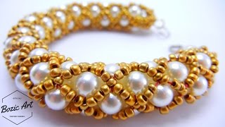 Gold Netted Bracelet  How To Tutorial [upl. by Fiel466]