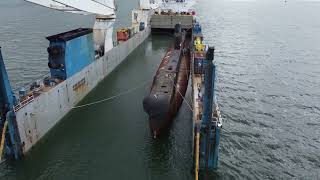 HMAS Otama being loaded on thr Rolldock Sun [upl. by Colene]