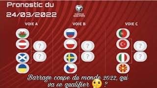 Pronostics Barrages CDM 2022 🔥  PortugalTurquie  ItalieMacedoine Ticket doublement de mise 💯 [upl. by Yvel]