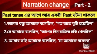 Narration change  Narration  past perfect tense  Direct and indirect speech  Narration rules [upl. by Hoag358]