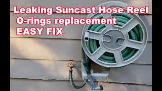 Fix a leaking Suncast wall mount hose reel 선캐스트 가든 호스릴 물 새는 것 수리하기  오링 교체 [upl. by Leese98]