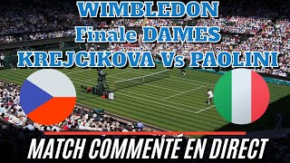 KREJCIKOVA  PAOLINI Wimbledon  FINALE Dames Commenté no streaming [upl. by Anisamoht566]