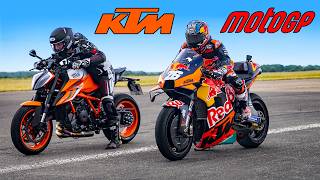 MotoGP Bike v KTM Road Bike DRAG RACE [upl. by Arretal]