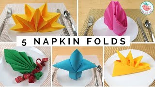 FIVE Napkin Folding Tutorials amp Folding Napkin Techniques  As Seen on The Rachael Ray Show [upl. by Enos702]