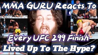 MMA GURU Reacts To EVERY FINISH On The UFC 299 Fight Card [upl. by Corabelle]