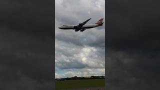 Fast amp Slow Low Pass British Airways Airliner Boeing 747 airplane airshow holiday aviation [upl. by Frank]