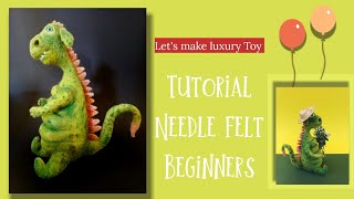 Tutorial needle felt dinosaur 🦖 🦕 Beginners [upl. by Anitsirt]