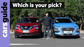 Hyundai Kona vs Nissan Juke 2020 comparison review [upl. by Tallie]