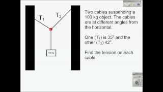 static equilibrium 2 cables different angles [upl. by Ardyce224]