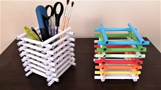 Kağıttan Masaüstü Kalemlik Yapımı  How to Make Paper Pen Stand  Pen Holder [upl. by Herm]