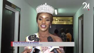 GABON CULTURE RÉCOMPENSE MISS AFRICAN UNIVERSITY WORLD CHEZ LE MINISTRE DE LA CULTURE [upl. by Ettelracs]