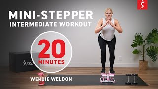 Mini Stepper Intermediate Workout FAT BURNING CIRCUIT wDUMBBELLS  20 Minutes [upl. by Eillod]