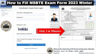 How to Fill MSBTE winter 2023 Exam form । only in 2 minutes। By DPolytechnic। msbte examform2023 [upl. by Verine]