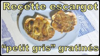 Recette escargot petit gris gratinés N°198 [upl. by Silsby]