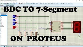 8SIMULATION OF BCD TO 7SEGMENT DISPLAY DECODER  ON PROTEUS [upl. by Melas904]