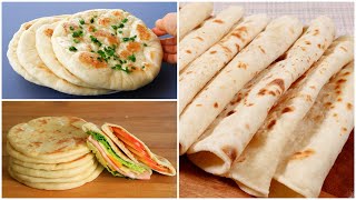 3 Easy and Delicious Flatbread Recipes Without Oven and Eggless Save The Ones You Like [upl. by Aynik857]