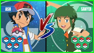 Pokemon Battle Pedia Ash Vs Sawyer [upl. by Velvet480]