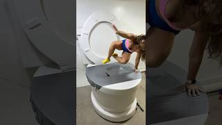 I BROKE the DUCT TAPE TRAMPOLINE with a CANNONBALL on the Worlds Largest Toilet shorts [upl. by Sollie900]