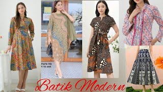 39 MODEL BAJU BATIK TUNIK BATIK KAFTAN BATIK DAN MOTIF KAIN BATIK [upl. by Mcquade883]