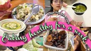 trying to eat healthy for a week✨✨ sugar free ice cream healthy snack alternatives balance ep 3 [upl. by Nosahc269]