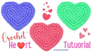 Crochet Heart Tutorial For Beginners  DIY Crochet Heart [upl. by Carlene930]