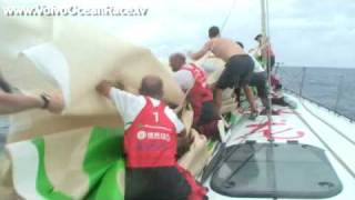 Broken Forestay  Volvo Ocean Race 200809 [upl. by Erehpotsirhc156]