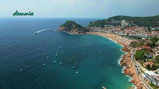 Tossa de Mar in aerial view Spain 4K [upl. by Eninnaej803]