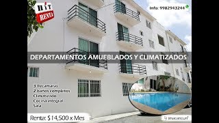 DEPARTAMENTO EN RENTA EN CANCUN AMUEBLADO [upl. by Karab]