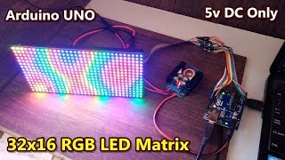 32x16 RGB LED matrix display with Arduino UNO microcontroller  DFrobot [upl. by Toback]