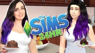 24 HOUR Living As My Sim Challenge [upl. by Linders893]